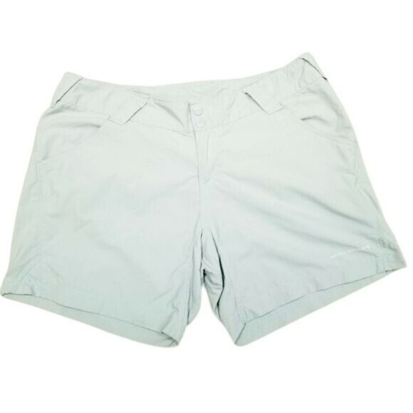 Columbia Womens Omni-Shade Shorts M Light Bluish Gray Nylon Outdoor Hiking - Picture 1 of 13